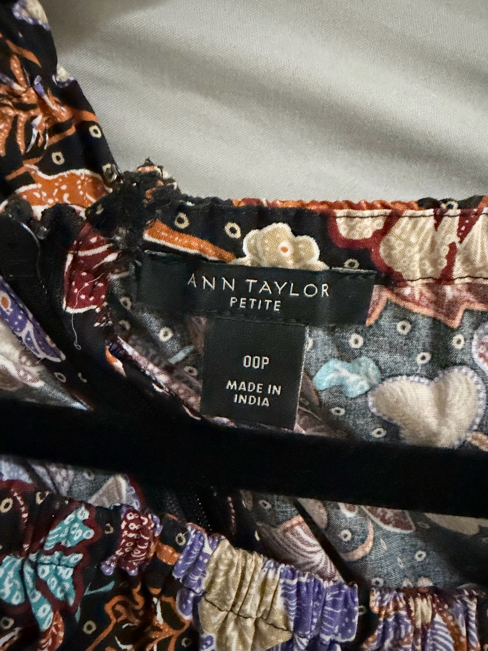 Ann Taylor Black Floral Maxi Dress with Purple & Cream Accents - Picture 4 of 4
